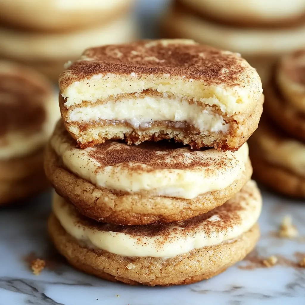 Cinnamon cheesecake cookies on plate. Delicious, spiced dessert.