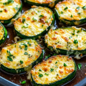 Cheesy garlic zucchini steaks. Vegetarian dinner recipe.
