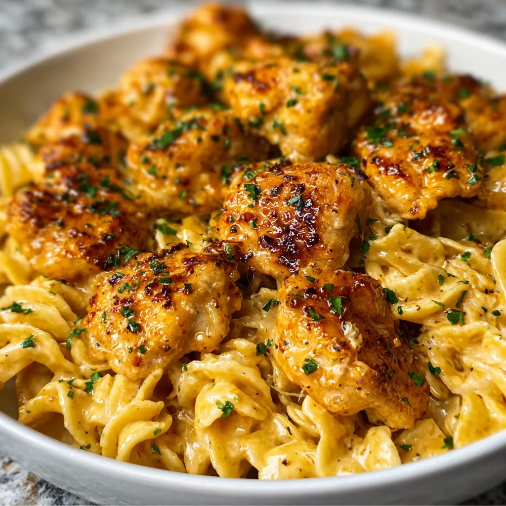 Garlic Butter Chicken Bites & Creamy Pasta: Easy Weeknight Dinner!