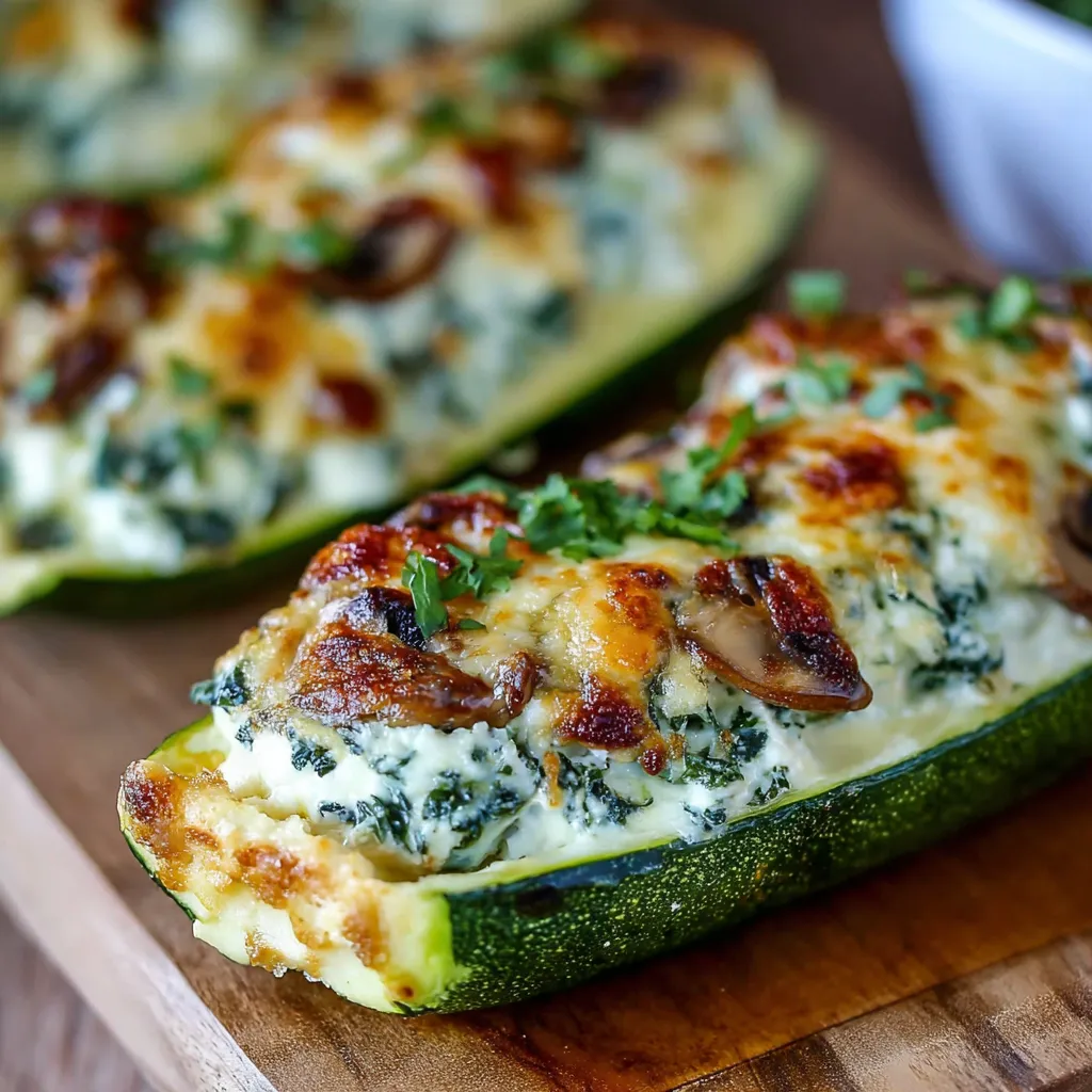 Mushroom Ricotta Zucchini Boats: Low-Carb Stuffed Heaven!