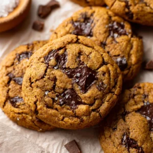 Chewy pumpkin chocolate chip cookies, fall baking