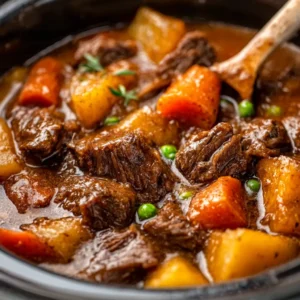 Crock Pot Beef Stew: Hearty, homemade beef stew in a slow cooker.