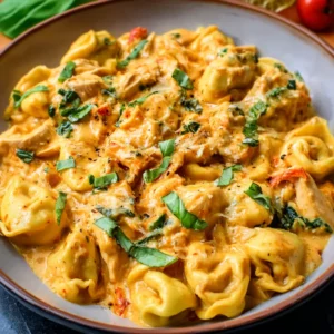 CrockPot Chicken Tortellini. Easy slow cooker chicken tortellini recipe.