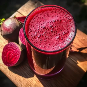 Refreshing beet juice in a glass. Healthy drink.
