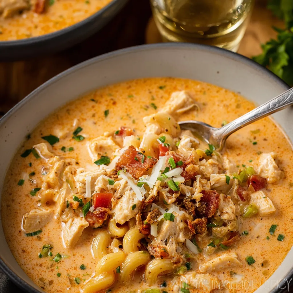 CAJUN CHICKEN PASTA SOUP