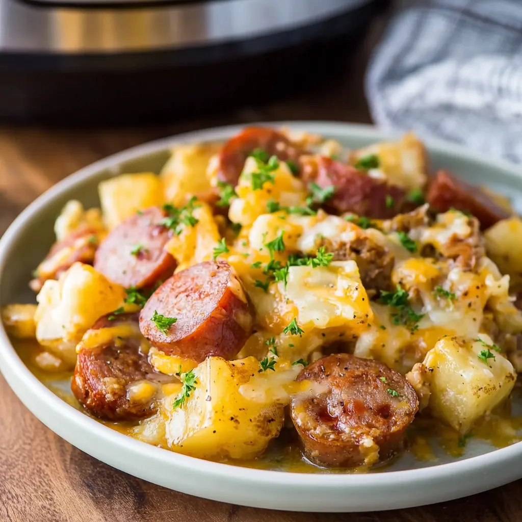 CROCKPOT CHEESY KEILBASA PERFECTION