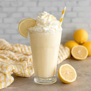 Copycat Chick-fil-A Frosted Lemonade in glass.