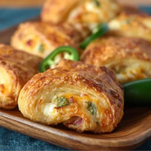 Jalapeno Popper Crescent Rolls: Cream cheese, cheddar, & pepper stuffed.