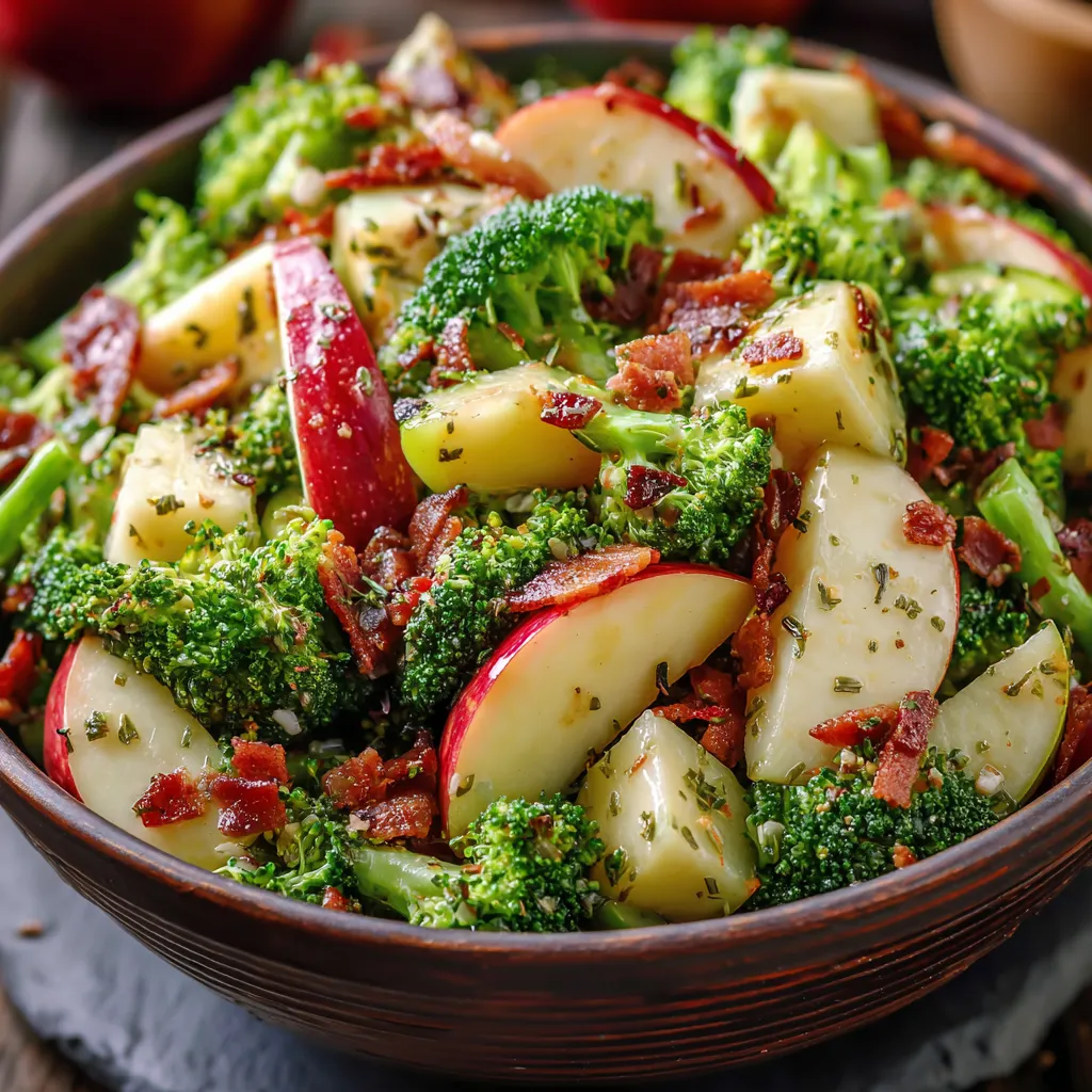 Honeycrisp apple broccoli salad. Colorful, healthy salad.
