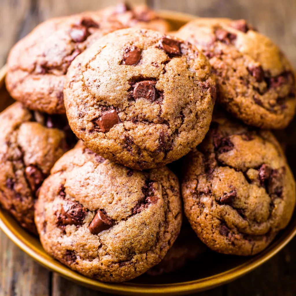 Close-up of golden pumpkin cinnamon roll muffins.