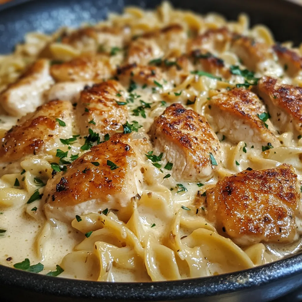 CREAMY BUTTERED NOODLES & CHICKEN