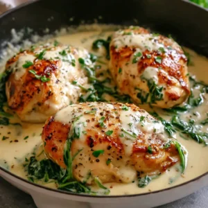 Chicken Florentine Recipe: Creamy spinach and chicken dish, plated and ready to eat.