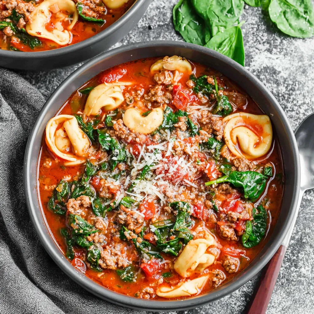 CREAMY SAUSAGE TORTELLINI SOUP