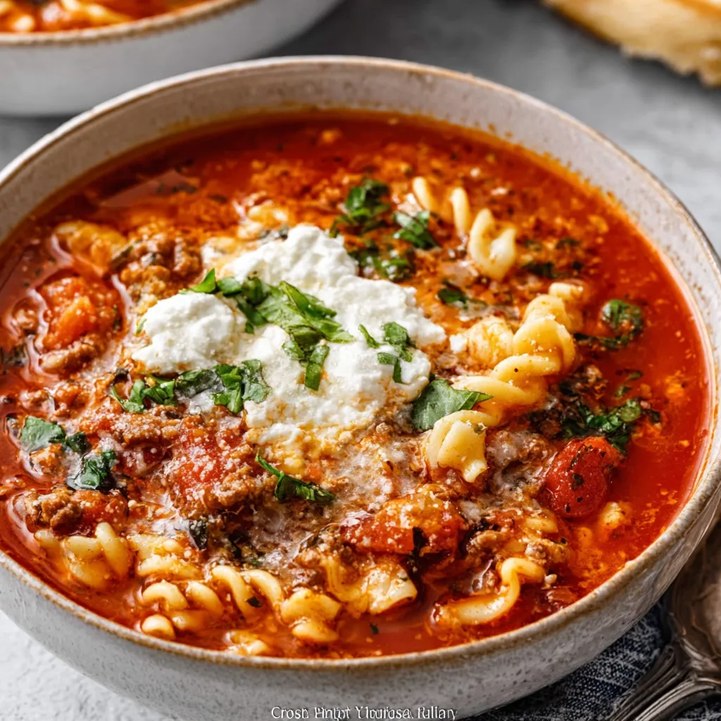 CROCKPOT LASAGNA SOUP HEAVEN
