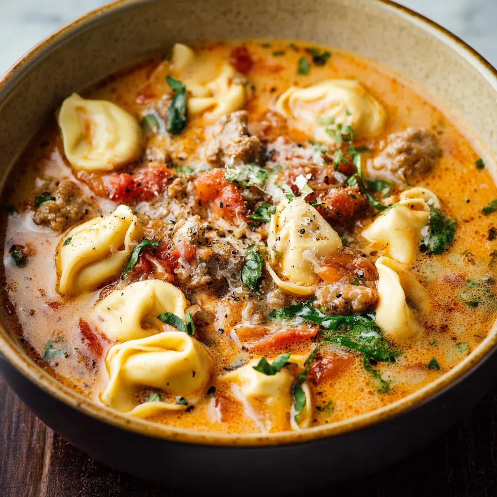 EASIEST CREAMY TORTELLINI SOUP