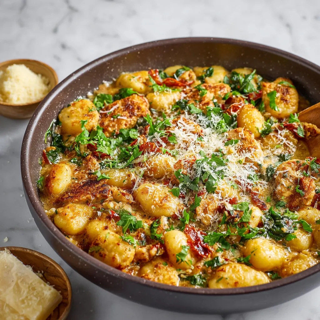 GARLIC CHICKEN GNOCCHI SKILLET!