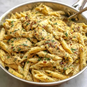 Garlic Parmesan Chicken Pasta: creamy, healthy, and delicious recipe.