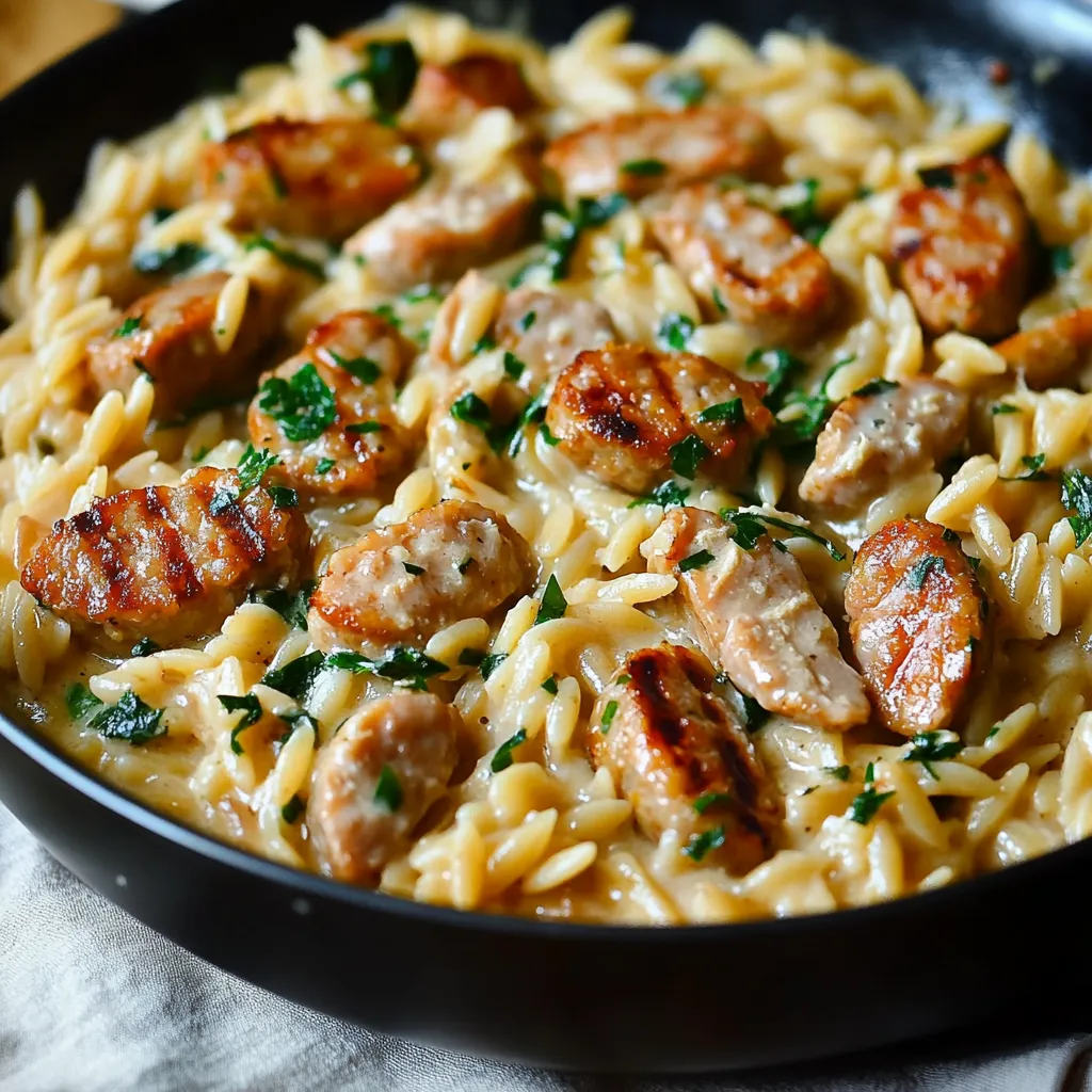 ONE-PAN SAUSAGE ORZO PARADISE