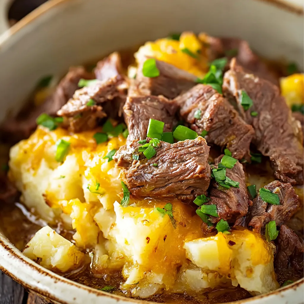 SLOW COOKER STEAK CASSEROLE