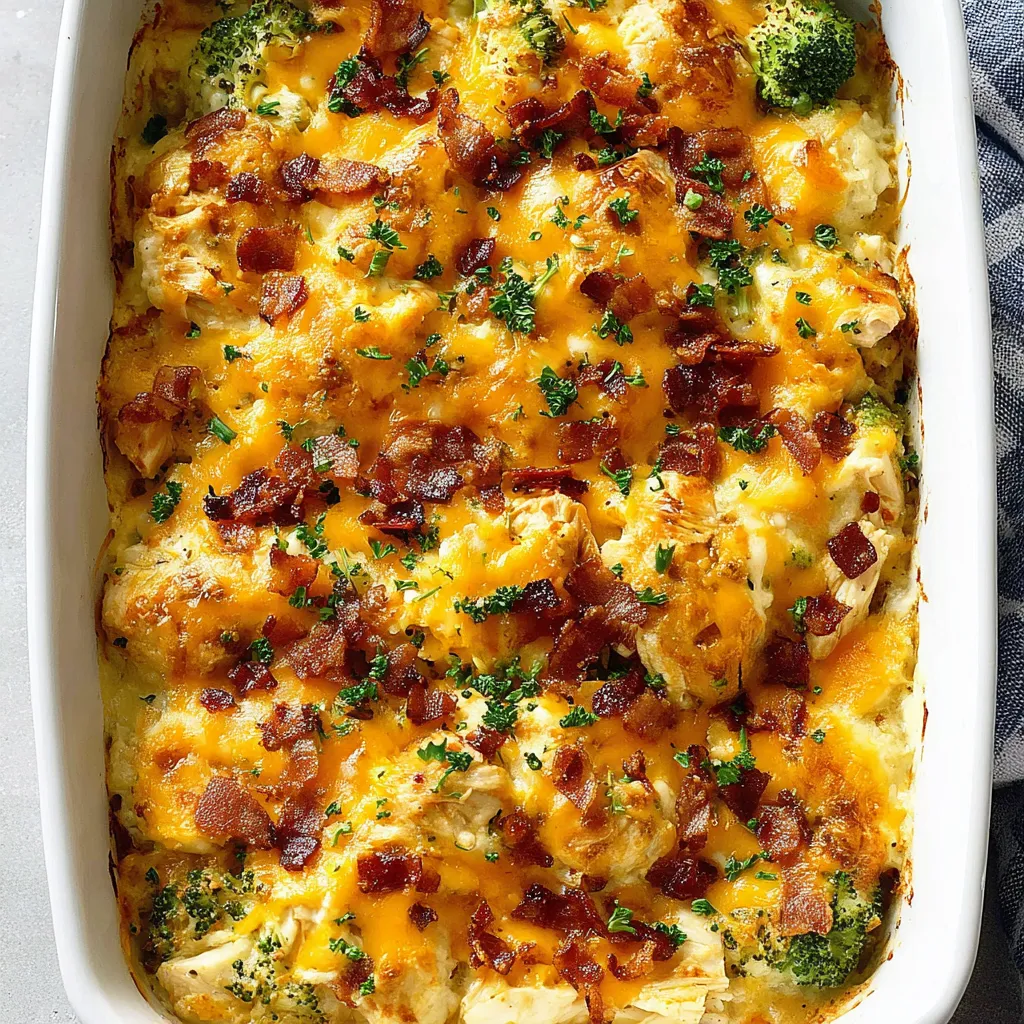 Creamy low carb chicken casserole is shown in a baking dish, offering a comforting and delicious meal option for those following a ketogenic or low carbohydrate diet.