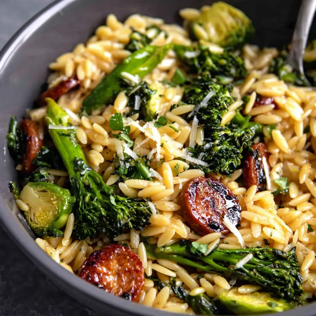 Creamy lemon orzo pasta dish, a close-up shot showcasing the vibrant color and texture, further illustrating our best orzo dinner recipe.