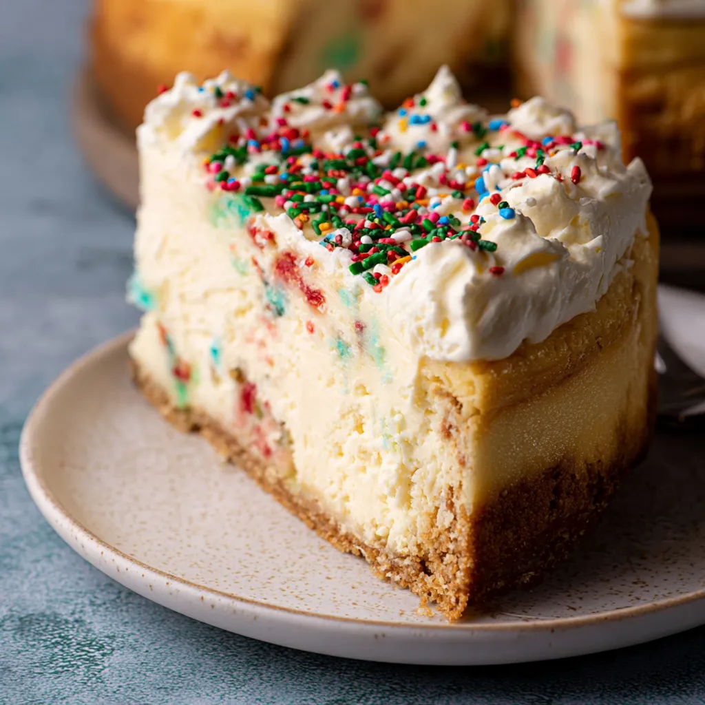 A luscious sugar cookie cheesecake, a dreamy holiday dessert, is pictured as the second content image.