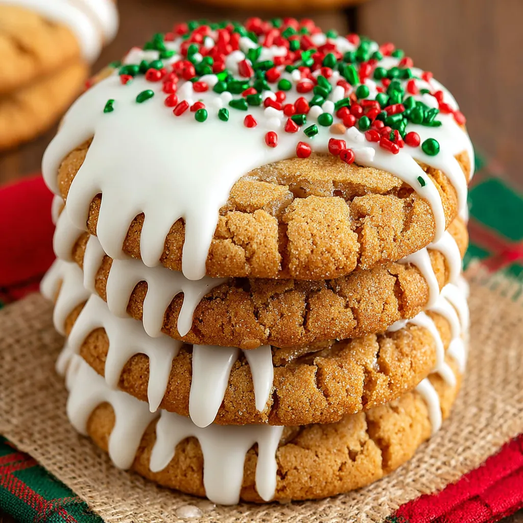 Close-up of chewy maple cookies dipped in white chocolate, perfect for a festive Christmas treat.