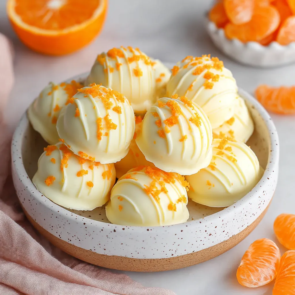 Creamy orange cream cheese mints are shown in a second image to further showcase their delightful texture and color, perfect for holiday treats or a refreshing dessert.