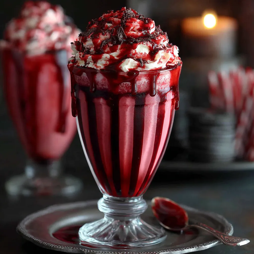 A Vampire Bite Red Wine Milkshake, part of the spooky good content showcased.