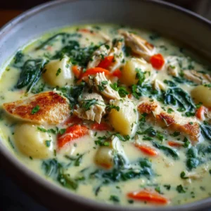 Creamy and delicious Olive Garden Chicken Gnocchi Soup is showcased in this featured image, perfect for a comforting and easy homemade meal.