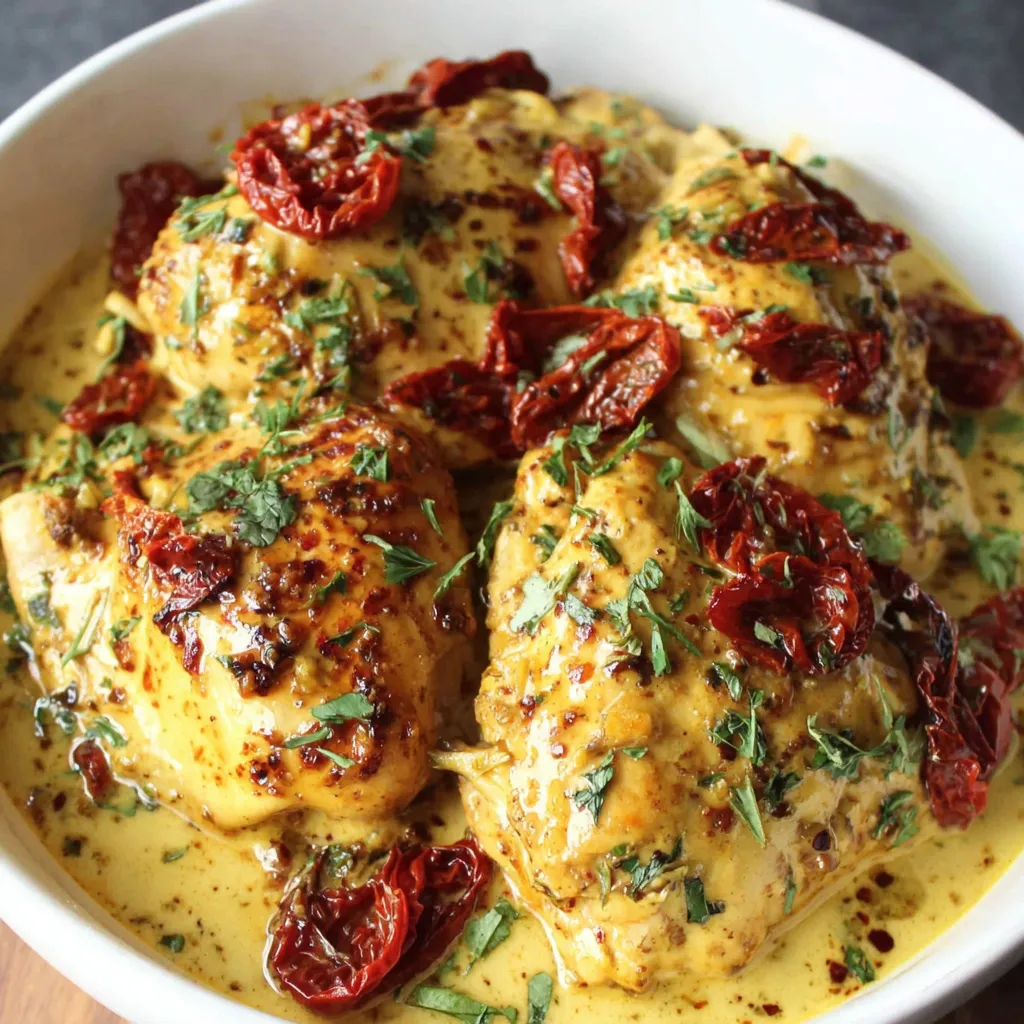 Crockpot Marry Me Chicken: creamy, saucy chicken thighs in slow cooker.