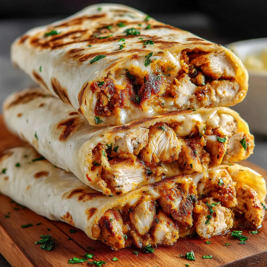 Easy garlic chicken wraps recipe featured image showcasing the delicious and simple meal.