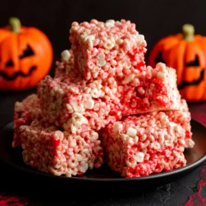 Spooky marshmallow Rice Krispies Halloween brains, a fun and easy recipe for a spooky Halloween treat, are shown in this featured image.