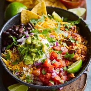 Easy Instant Pot burrito bowls feature seasoned ground beef, rice, beans, corn, and salsa for a quick and healthy weeknight meal.