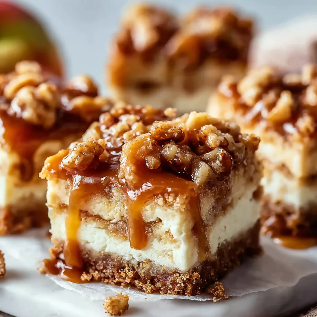IRRESISTIBLE CARAMEL APPLE CHEESECAKE BARS