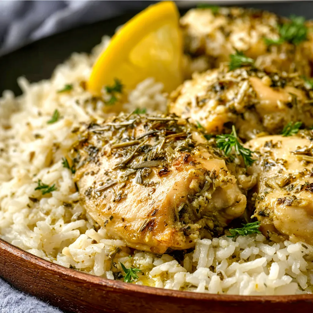 Slow cooker lemon herb chicken simmers deliciously in the pot, creating an effortless and flavorful weeknight meal.