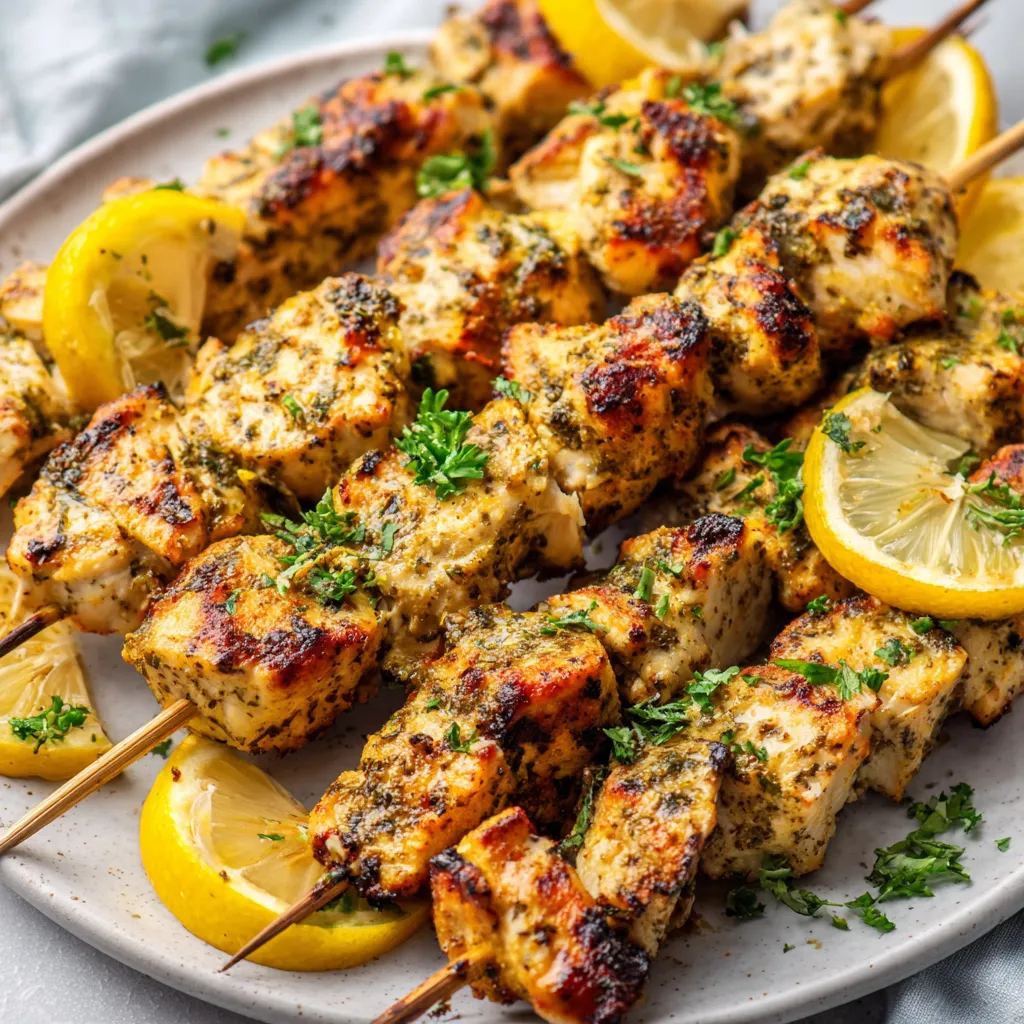 PERFECT LEMON PEPPER CHICKEN SKEWERS