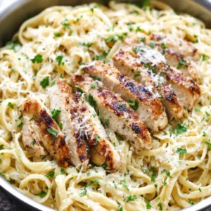 Easy parmesan chicken pasta, a quick and delicious dinner, is pictured in this featured image.
