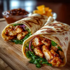 Sweet chili chicken wraps are a quick and easy lunch idea featuring tender chicken, crisp vegetables, and sweet chili sauce all wrapped in a soft tortilla.