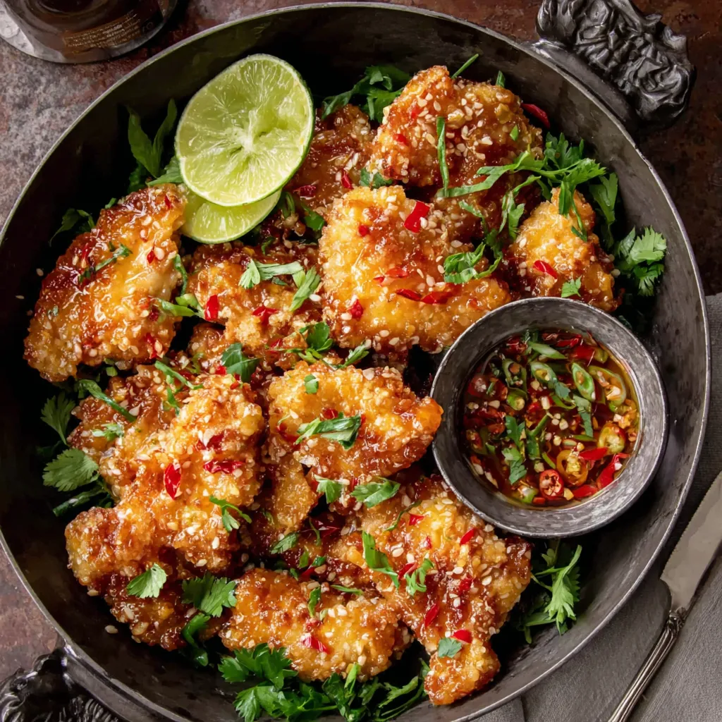 Bang Bang Chicken Recipe Close-Up A close-up shot showcasing another delicious plate of Bang Bang Chicken.