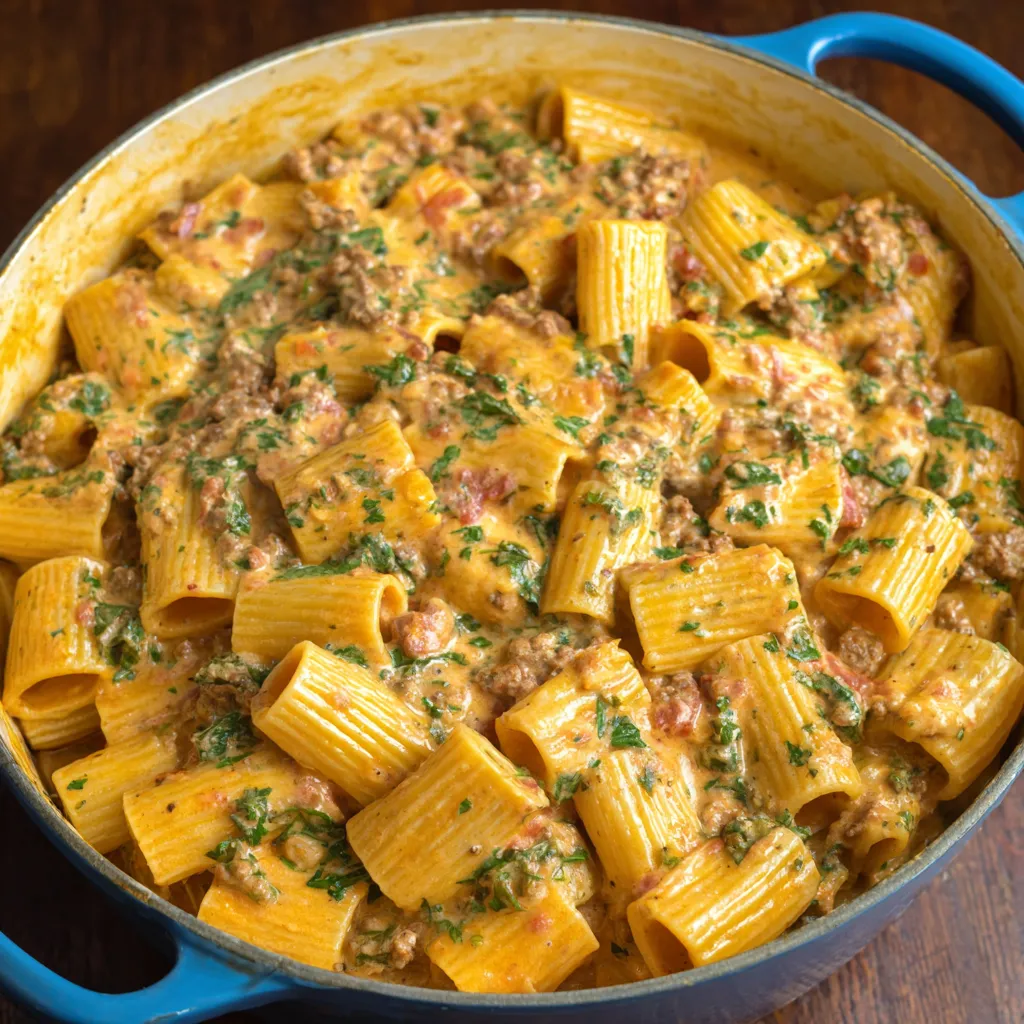 Close-up of delicious Italian Sausage Rigatoni ready to be served as a second content image.