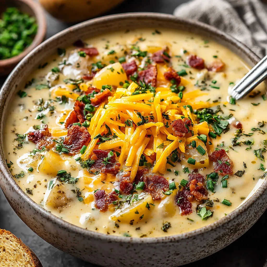 A creamy bowl of Outback Potato Soup sits ready to be enjoyed, as shown in this second image from the recipe article.