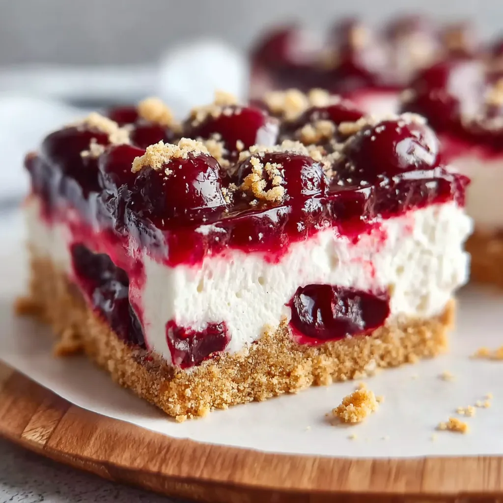 Close-up of delicious Cherry Cheesecake Bites, perfect for a party or dessert.