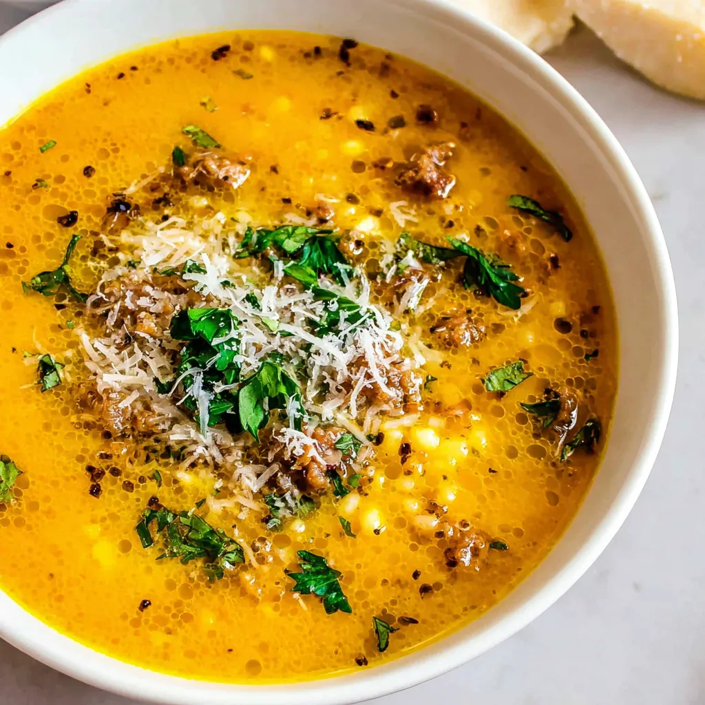 A close-up shot showcasing the comforting broth and ingredients of Italian Penicillin Soup.