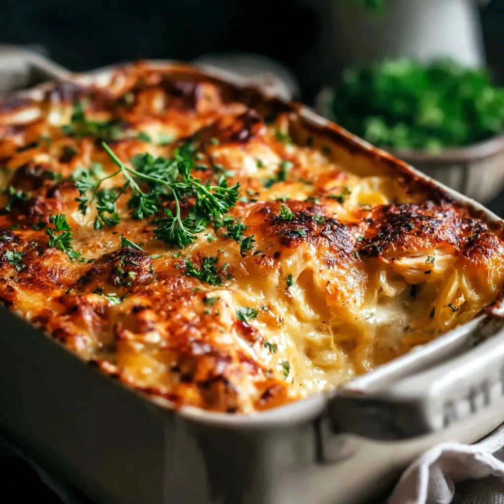 AMAZING ROTISSERIE CHICKEN CASSEROLE 1 A delicious Rotisserie Chicken Casserole is pictured as the featured image for this recipe.