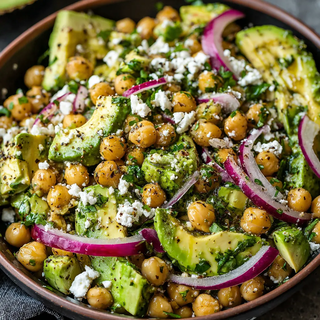 BEST CHICKPEA FETA AVOCADO SALAD
