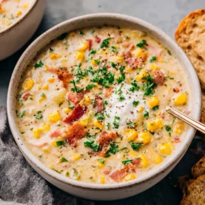 Creamy Corn Chowder served as a comforting and delicious featured image.