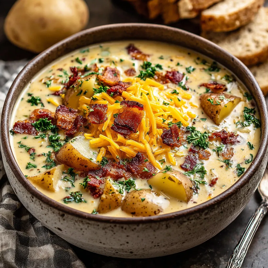 A comforting bowl of creamy Outback Potato Soup is shown as the featured image.