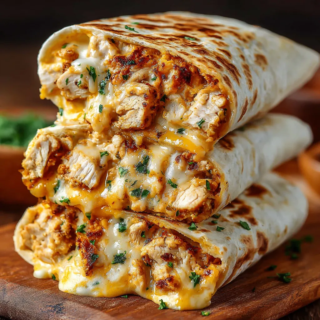 CHEESY GARLIC CHICKEN WRAPS AMAZING