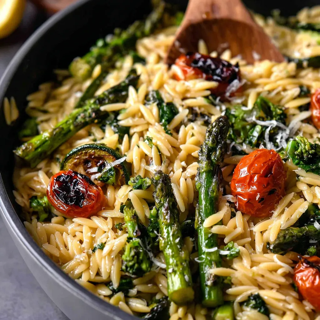 Creamy Baked Orzo is presented as a tempting featured dish, showcasing its creamy texture and golden-baked top.